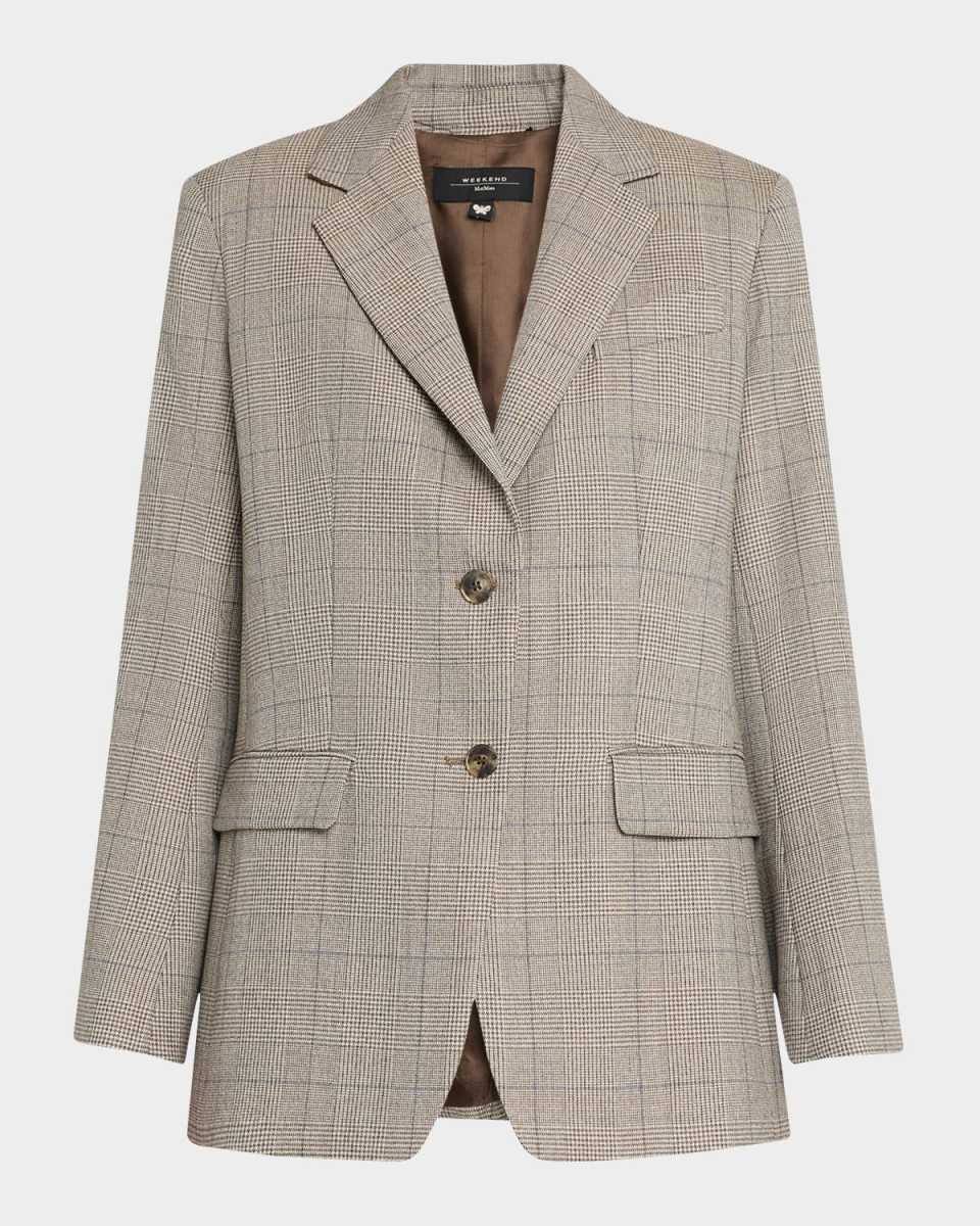 Burgos Single-Breasted Check Blazer